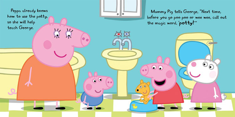 Peppa Pig: George Goes to the Potty - (Board Book)